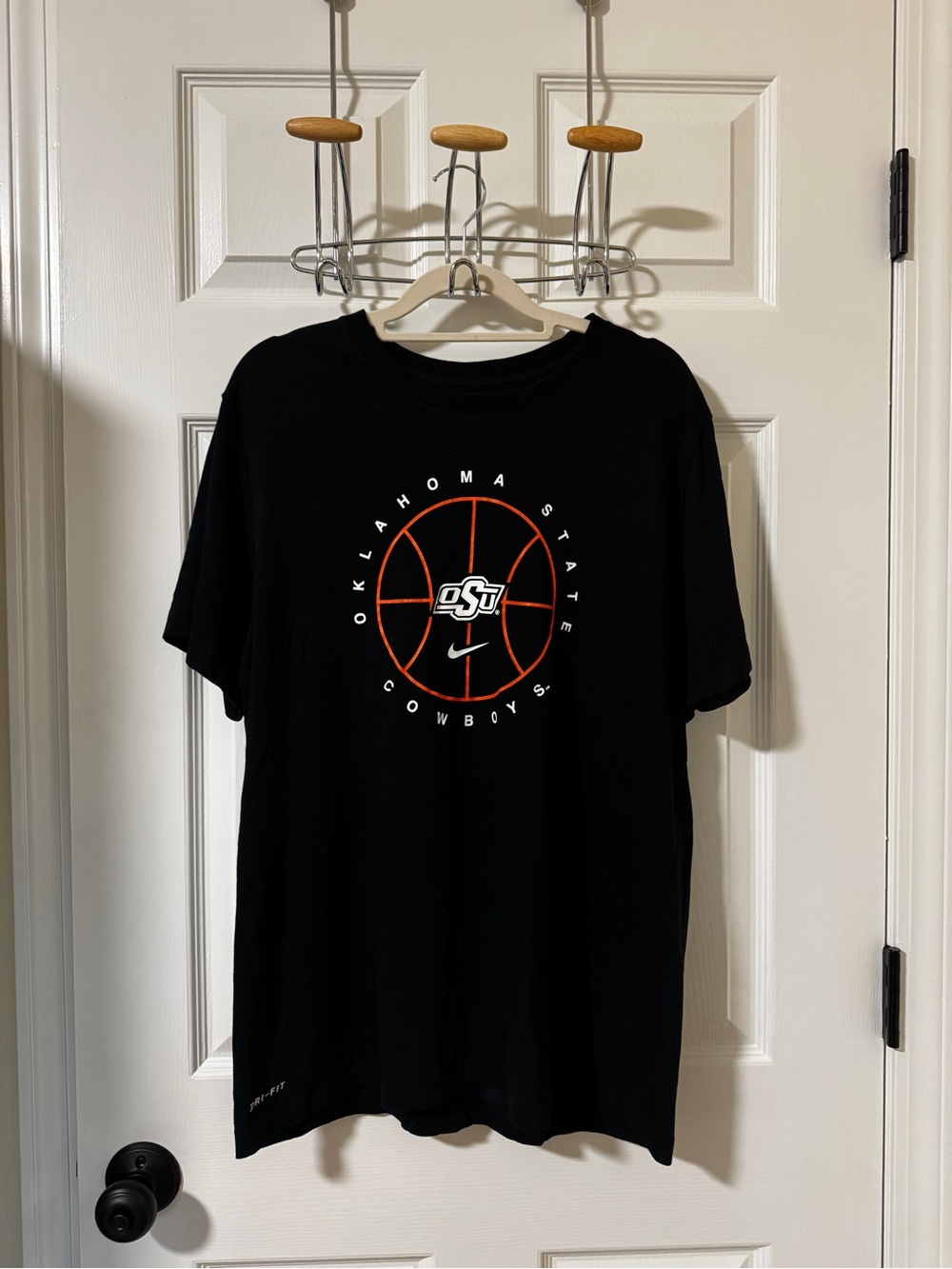 Nike Black Oklahoma State Cowboys Basketball Tee with Orange Graphic